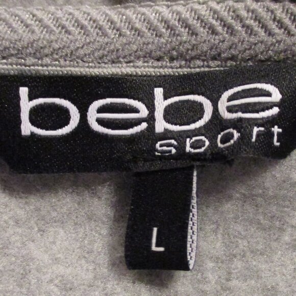 BEBE Sport Woman Large Gray Black Graphic Warm Long Sleeve Pullover Hoodie - Picture 8 of 8